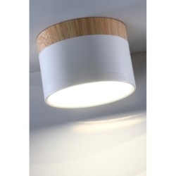 Lubinis šviestuvas TUBA 9W LED 4000K Balta +Medis D:8.8CM