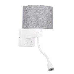 POLO Sieninis šviestuvas 1xE27 + 2W LED (Pilkas)