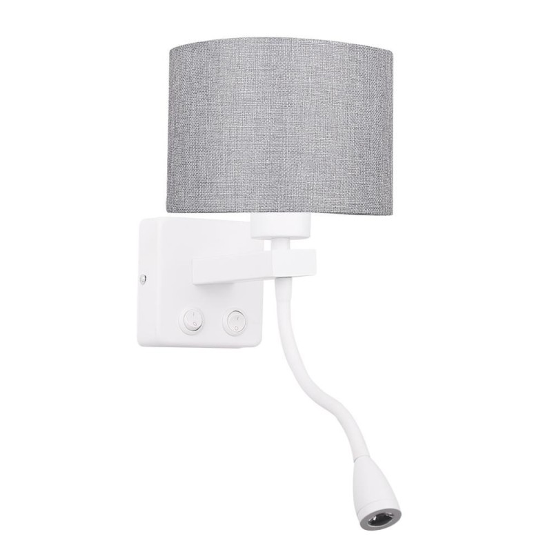 POLO Sieninis šviestuvas 1xE27 + 2W LED (Pilkas)