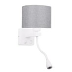 POLO Sieninis šviestuvas 1xE27 + 2W LED (Pilkas)