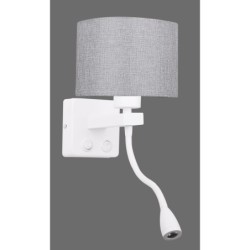 POLO Sieninis šviestuvas 1xE27 + 2W LED (Pilkas)