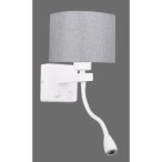 POLO Sieninis šviestuvas 1xE27 + 2W LED (Pilkas)