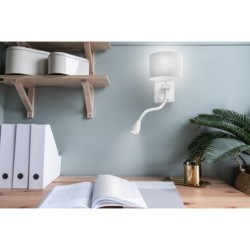 POLO Sieninis šviestuvas 1xE27 + 2W LED (Pilkas)