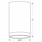 Lubinis šviestuvas TUBE 9W LED 8.8/15 Medžo+Pilka 4000K