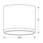 Lubinis šviestuvas TUBE 9W LED 8.8/7.5 Juoda +Aukso MAT 4000K