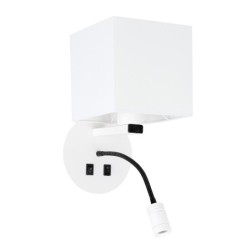 MAGNUM 1 Sieninis šviestuvas 1xE27+3W LED Square Balta