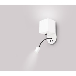MAGNUM 1 Sieninis šviestuvas 1xE27+3W LED Square Balta
