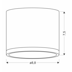 Lubinis šviestuvas TUBE 9W LED 8.8/7.5 Medžio+Pilka 4000K