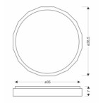 CADIX Lubinis šviestuvas Balta + Medžo 24W LED 38.5CM Balta