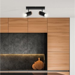 LAGOS Lubinis šviestuvas Juoda 2xGU10 Medžo+Juoda
