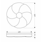 FioriNE Lubinis šviestuvas Medžio 24W LED 39CM Balta +Medžio 4000K