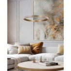 Hashim Pakabinamas šviestuvas 60cm Aukso 34W 4000K LED Krištoliukai