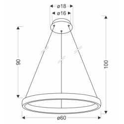 Hashim Pakabinamas šviestuvas 60cm Aukso 34W 4000K LED Krištoliukai