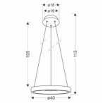 Hashim Pakabinamas šviestuvas 40cm Aukso 22W LED 4000K Krištoliukai