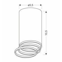 Tuba Lubinis šviestuvas Juoda 1xGU10 D:5.5CM