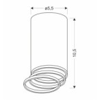 Tuba Lubinis šviestuvas Juoda 1xGU10 D:5.5CM