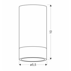 Conti tube Lubinis šviestuvas 1xGU10 5.5/10 Balta +Medžo