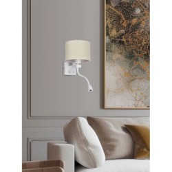 Polo Sieninis šviestuvas Balta 1xE27+2W LED Kreminė