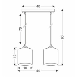 SERENA Pakabinamas šviestuvas Juoda 2xE27 Aukso