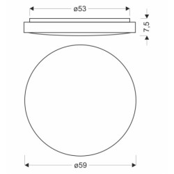 TENS Lubinis šviestuvas Medžio 48W LED 3000/4000/6000K 59cm Balta + pultelis
