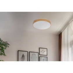 FIGARO Lubinis šviestuvas Medžio 24W LED 3000/4500/6000K 38cm Balta + pultelis