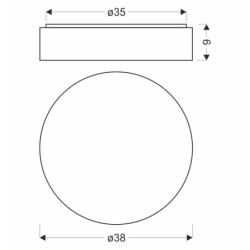 FIGARO Lubinis šviestuvas Medžio 24W LED 3000/4500/6000K 38cm Balta + pultelis