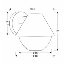 Sieninis lauko šviestuvas Hendera20.5x17.5 Juoda 1xE27 IP44
