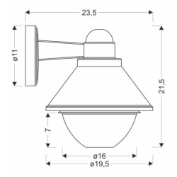 Sieninis lauko šviestuvas Sagania 23.5x20.5cm Juoda 1xE27 IP44