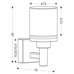 Sieninis lauko šviestuvas Saponia 17.8x25cmJuoda 12W LED IP65
