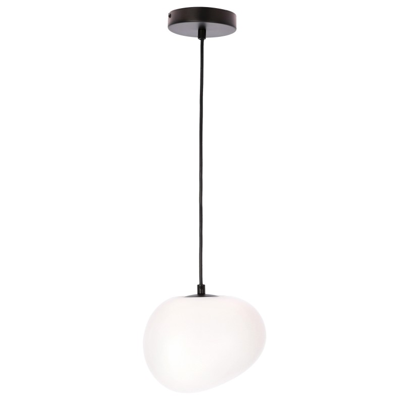 STONES Pakabinamas šviestuvas Juoda 20cm 1xE27 Balta