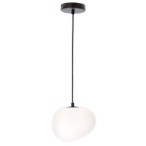 STONES Pakabinamas šviestuvas Juoda 20cm 1xE27 Balta