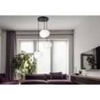 STONES Pakabinamas šviestuvas Juoda 20cm 3xE27 Balta