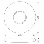 URAN Lubinis šviestuvas 38cm 24W LED 4000K Balta Chromo
