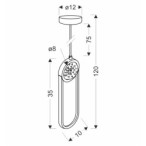 LACRIMA Pakabinamas šviestuvas Juoda 10cm 15W LED 3000K