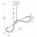 SUPREME Pakabinamas šviestuvas 80cm Aukso 18W LED 3000K