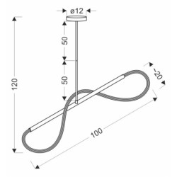 SUPREME Pakabinamas šviestuvas 100cm Aukso 18W LED 3000K