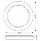 GILLY Lubinis šviestuvas 38cm 24W LED 4000K Balta Chromo