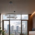 Pakabinamas šviestuvas FROZI LED 38W 3000K D:60cm Juodas