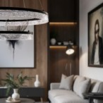 Pakabinamas šviestuvas FROZI LED 38W 3000K D:60cm Juodas