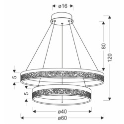 Pakabinamas šviestuvas FROZI LED 38W 3000K D:60cm Juodas