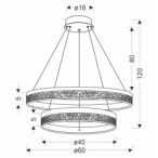 Pakabinamas šviestuvas FROZI LED 38W 3000K D:60cm Juodas
