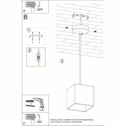 Pakabinamas šviestuvas QUAD 1 juodas 1xGU10