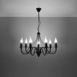 Pakabinamas šviestuvas MINERWA 7 juodas 7xE14
