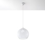 Pakabinamas šviestuvas BALL skaidrus 1xE27