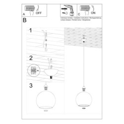 Pakabinamas šviestuvas BALL skaidrus 1xE27