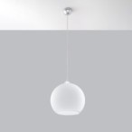 Pakabinamas šviestuvas BALL baltas 1xE27