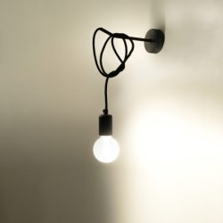 Sieninis šviestuvas EDISON juodas 1xE27