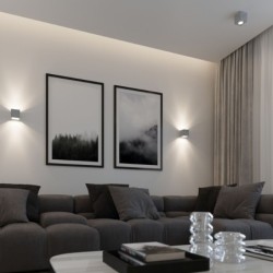 Sieninis šviestuvas QUAD concrete 1xG9