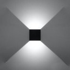 Sieninis šviestuvas LUCA juodas LED IP54 LED 6W 3000K