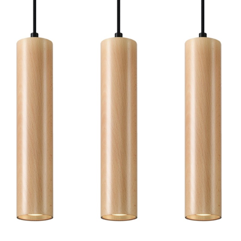 Pakabinamas šviestuvas LINO 3 wood 3xGU10